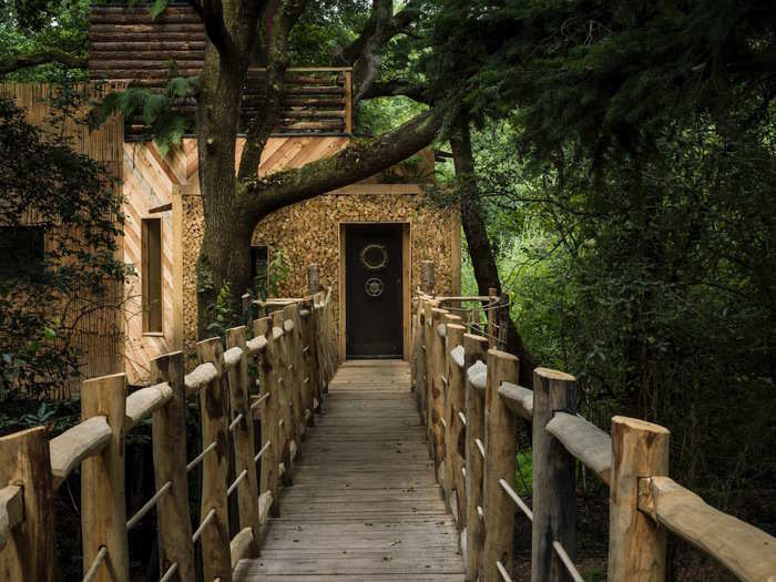 It is accessible via a narrow wooden bridge, which is suspended 30 feet into the air.