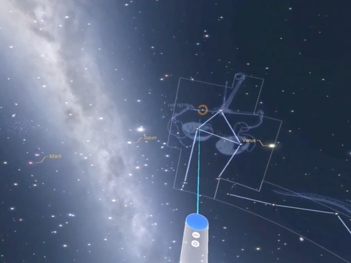 A VR version of "Star Chart" converts your remote into a laser pointer, letting you gesture at various stars and constellations to learn more about them.