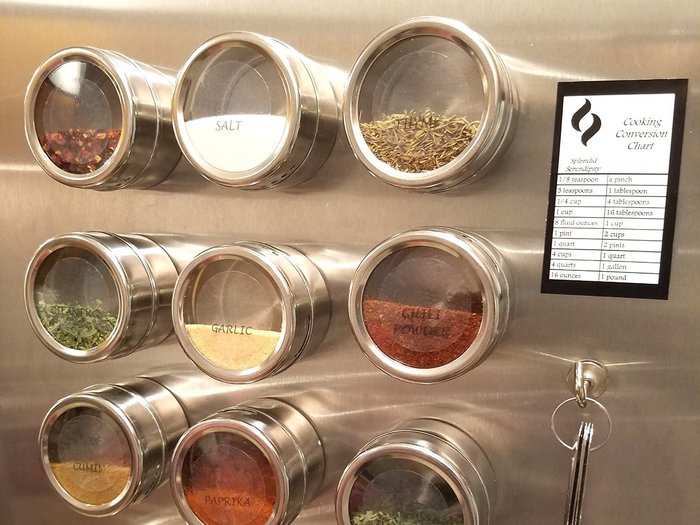 Magnetic spice jars