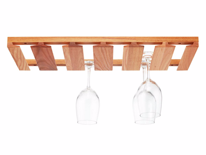 Container Store under-cabinet stemware rack