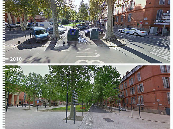 Over in Toulouse, France, a park takes the place of a parking lot.