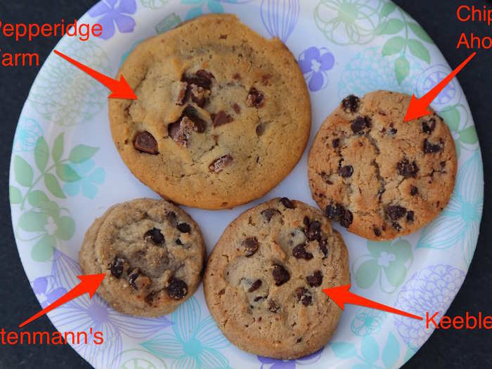 Clockwise from the top: Pepperidge Farm, Chips Ahoy, Keebler, and Entenmann