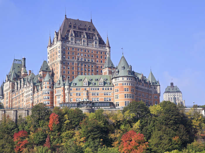 Tourists can stay in the grand Chateau Frontenac — a Natural Historic Site of Canada which houses a five-star hotel.