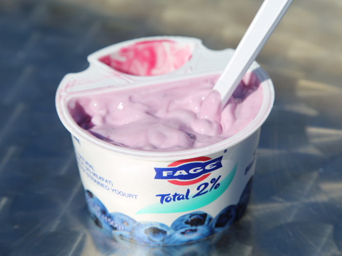 The Fage yogurt had the most fat out of all four that we sampled (2%), so it was also the thickest and creamiest.