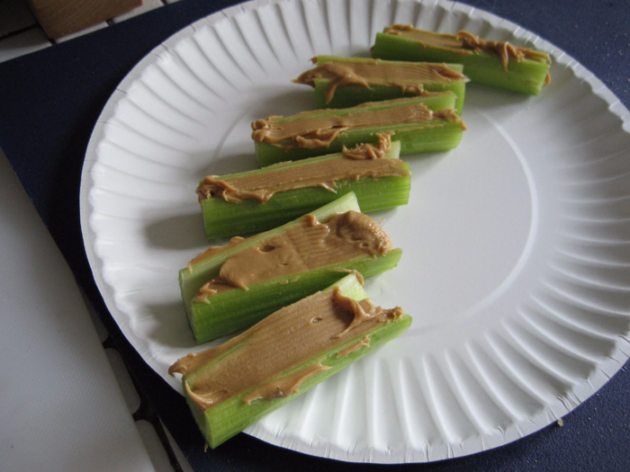 Celery and almond butter