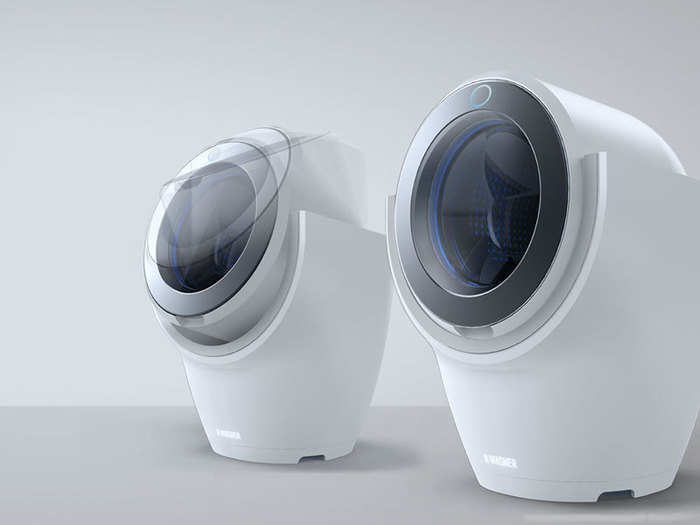 Rotate Washing Machine has a tilting drum, making it easier to load for people of different heights.