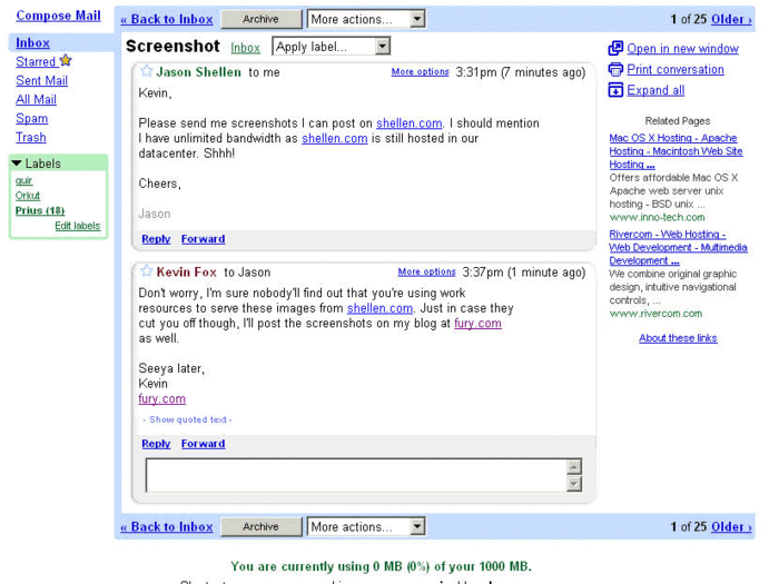 On April 1st, 2004, Google announced a private beta for Gmail, an e-mail service. Because it was on April Fool