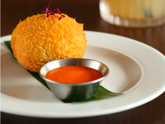 Gunpowder in Spitalfields serves up Indian food with a modern twist, like this spiced venison doughnut with fennel and chili chutney priced at £4.50.