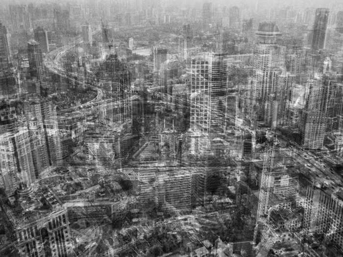 Michael Najjar fuses panoramic photos of cities to depict a complex, super-dense future.