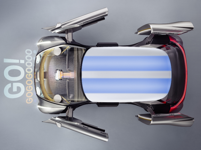 The motorcycle is still just a concept as part of the Vision Next 100 line. As part of the futuristic line, the motorcycle joins the Mini Vision Next 100, below, that lights up to greet the driver.