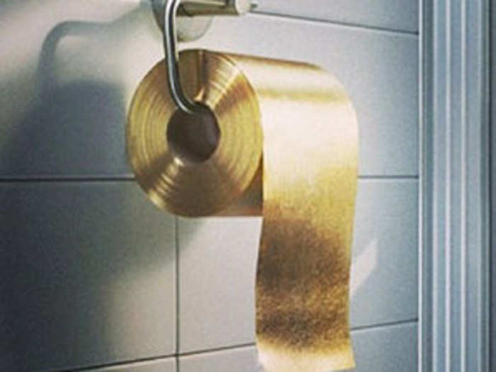 Gold toilet paper