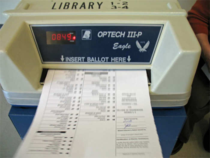 Paper ballot with optical scan