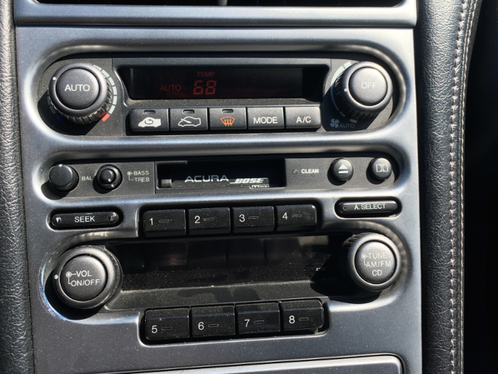 No infotainment system here! But there is a Bose cassette deck. Really, as supercar interiors go, Acura could have brought a little more game.