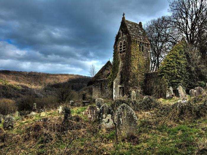 7. "St. Mary the Virgin Church, Tintern" by Guy Berresford. The ruined church in Wales was abandoned in 1977, after a fire. Volunteers make sure the gravestones go undisturbed.