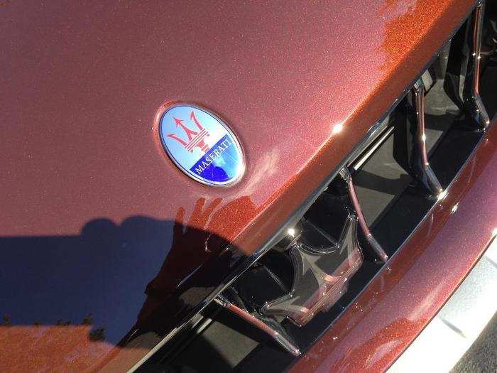 The Maserati trident badge is large and in charge on the grille, but more subdued on the hood.