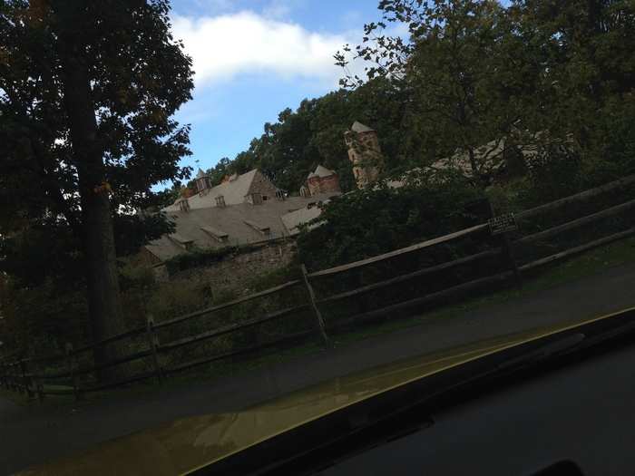 The actual stone barns come into view as I head up the driveway.