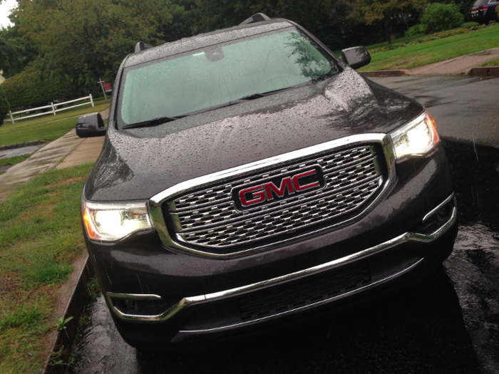 But GMCs look good wet — the Acadia Denali wore its "Iridium Metallic" black paint job quite well.