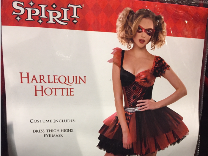 Spirit has a lot of interesting takes on popular characters. This Harley Quinn lookalike is a "Harlequin Hottie."