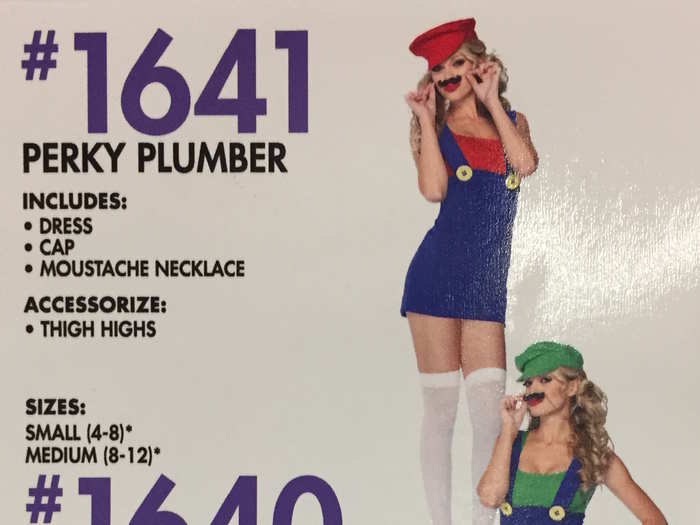 Party City has its own take on the Mario Bros. Meet Perky Plumber and Sexy Sidekick.