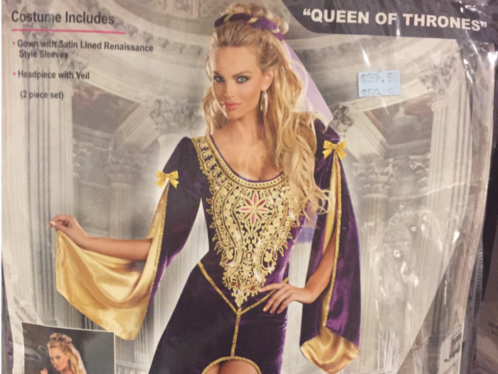 We saw quite a few variations of "Queen of Thrones" costumes out there.