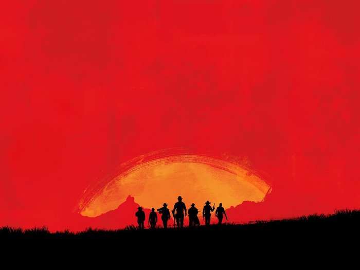 The teaser image of "Red Dead Redemption 2" also features this gang of seven prominently, as silhouettes: