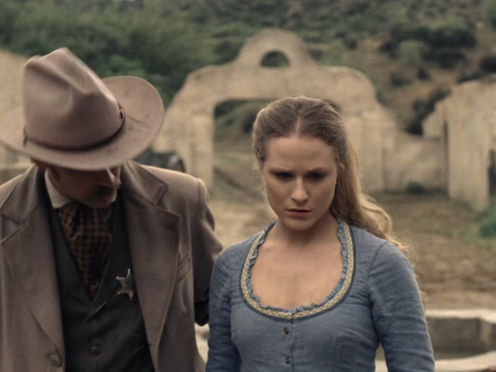 Dolores then comes "back" again, and tells the sheriff that her father is dead.