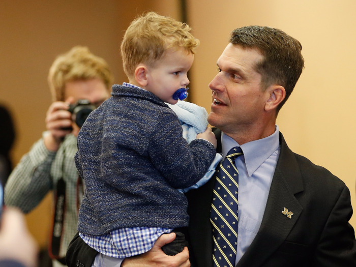 He is already scouting and preparing for his young son to be recruited to play football. In response to President Barack Obama saying he would not let his children play football, Harbaugh said, "If President Obama feels that way, then there will be a little less competition for Jack Harbaugh when he gets old enough... But he