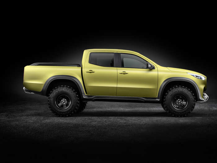 Power for the X-Class is expected to come from a turbocharged diesel V6 engine paired with a 4Matic permanent all-wheel-drive system. In addition, the X-Class will be equipped with a transfer case with reduction gear and two differential locks to get through tough terrain.