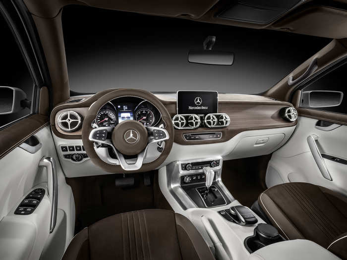 Inside, the Stylish Explorer is tasteful and understated while maintaining the luxurious feel expected of a Mercedes-Benz product. The interior features open-pore smoked oak with aluminum accents.