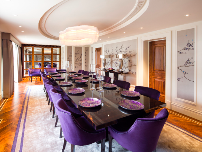 The commercial kitchen is ideal for cooking for company, and up to 20 guests can be served in the grand dining room.