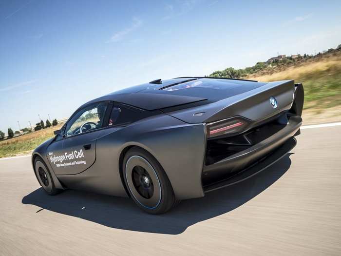 BMW says its hydrogen car will have a range exceeding 300 miles and a refuel time of under five minutes.