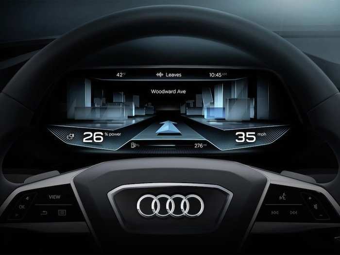 The Audi h-tron quattro also comes with a driver assist system that projects your surroundings in real-time so you can change lanes and merge easier.