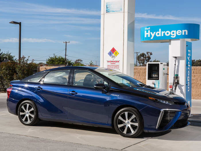 The Toyota Mirai can drive for 312 miles before needing a refuel and reaches a top speed of 111 miles per hour.