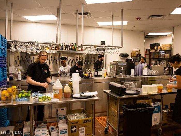 The kitchen at the Drafthouse Brooklyn is one of the largest of any of the chain