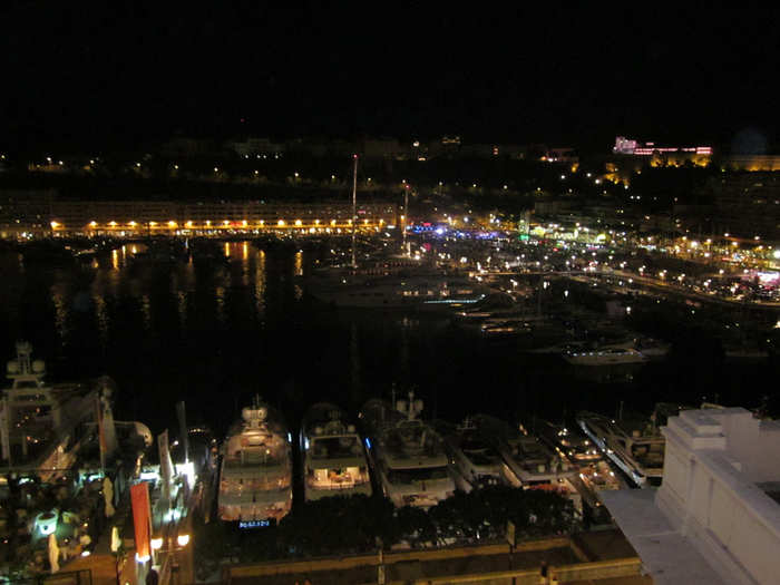 One last glimpse of the harbor at night. It was pretty peaceful. Perhaps the yacht parties don