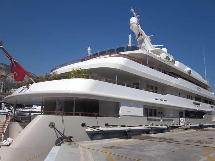 One of the biggest boats in the port was the megayacht Reborn. The 75-meter mansion on water costs $712,000 A WEEK to charter.