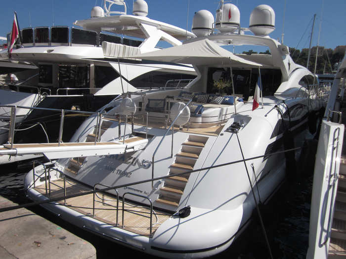 This boat, called "Amazing," had made the journey to Monaco from St. Tropez, just a quick trip up the coast.