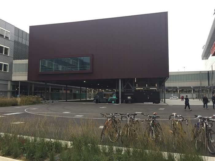 A large events space separates the press centre from the broadcast centre.