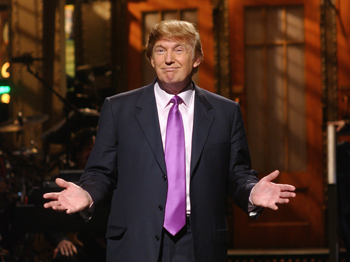 April 2004: Donald Trump hosted "Saturday Night Live" for the first time.