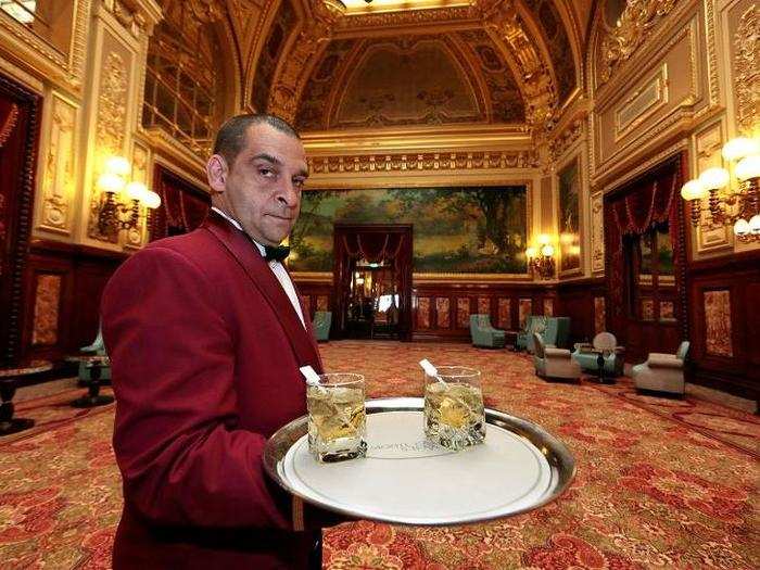 The casino treats its high-rollers well. This is casino footman Eric Bezzo of Monaco, who has worked at the casino for more than two decades and takes care of clients playing baccarat.