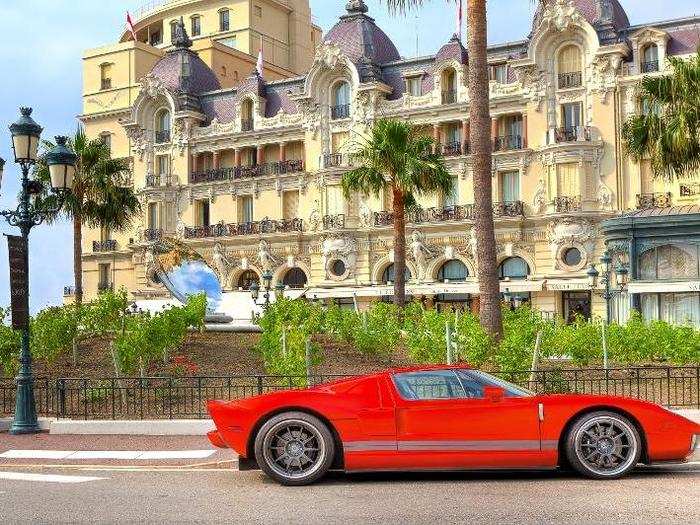 To the right is the Hôtel de Paris Monte-Carlo, an ornate hotel that opened around the same time as the casino, and is considered to be the finest in Monaco.