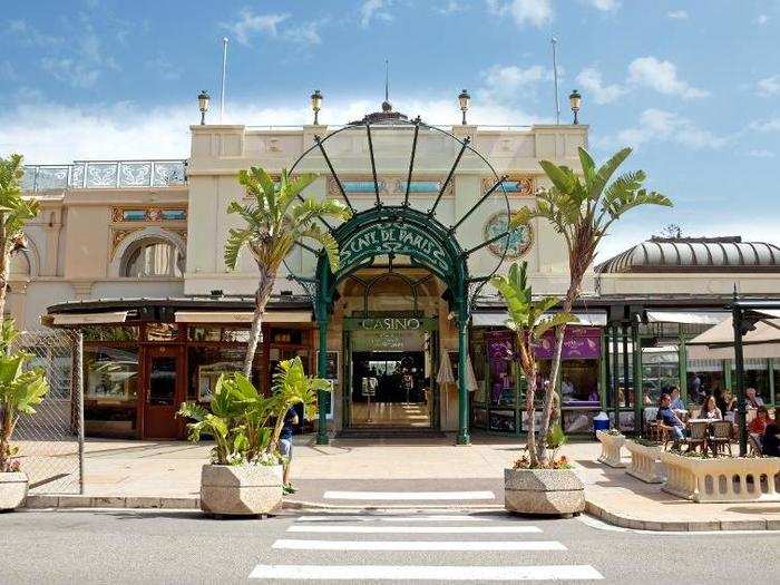 Immediately to the left of the casino complex is the Café de Paris, a popular spot for a drink and people-watching.