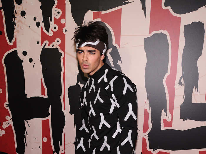 Joe Jonas dressed as Derek Zoolander in 2014.