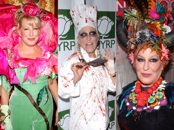 Bette Midler hosts a Halloween benefit gala every year, and her costumes never disappoint.