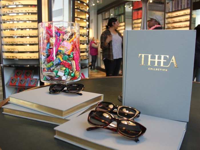 Even the trendy glasses store Warby Parker was participating, with a large vase of candy in their front entrance.