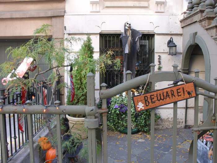 Seventy-eighth street has earned a reputation for decorated townhouses that hand out candy.