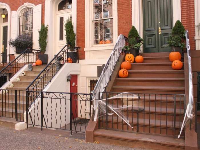 If kids see pumpkins on the stoops, they know to go ahead and ring the doorbell for some treats.