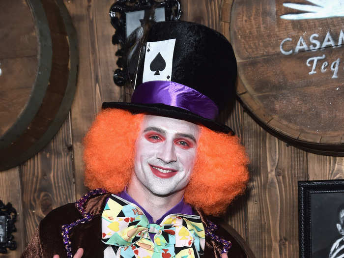 Swimmer Ryan Lochte went all out on his Mad Hatter costume.