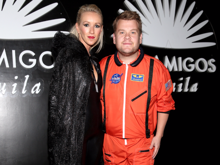 Late night host James Corden (pictured here with his wife Julia Carey) was a NASA astronaut.