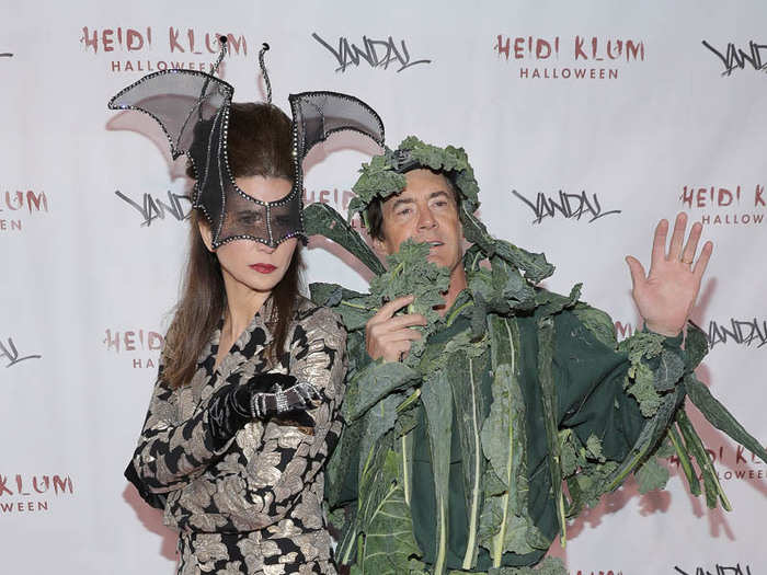 Actor Kyle MacLachlan came as a salad and posed with his wife, Desiree Gruber.